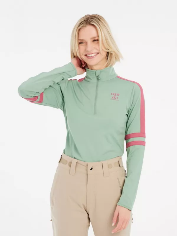 PRTPRUE 1/4 zip active top Green Baygreen